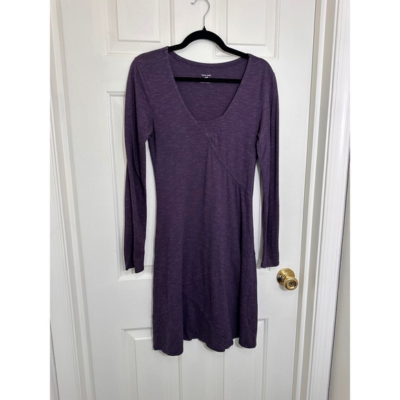 Horny Toad Dresses & Skirts - Horny Toad Womens Purple V-Neck Long Sleeve Asymmetrical Seam Knit Dress XS